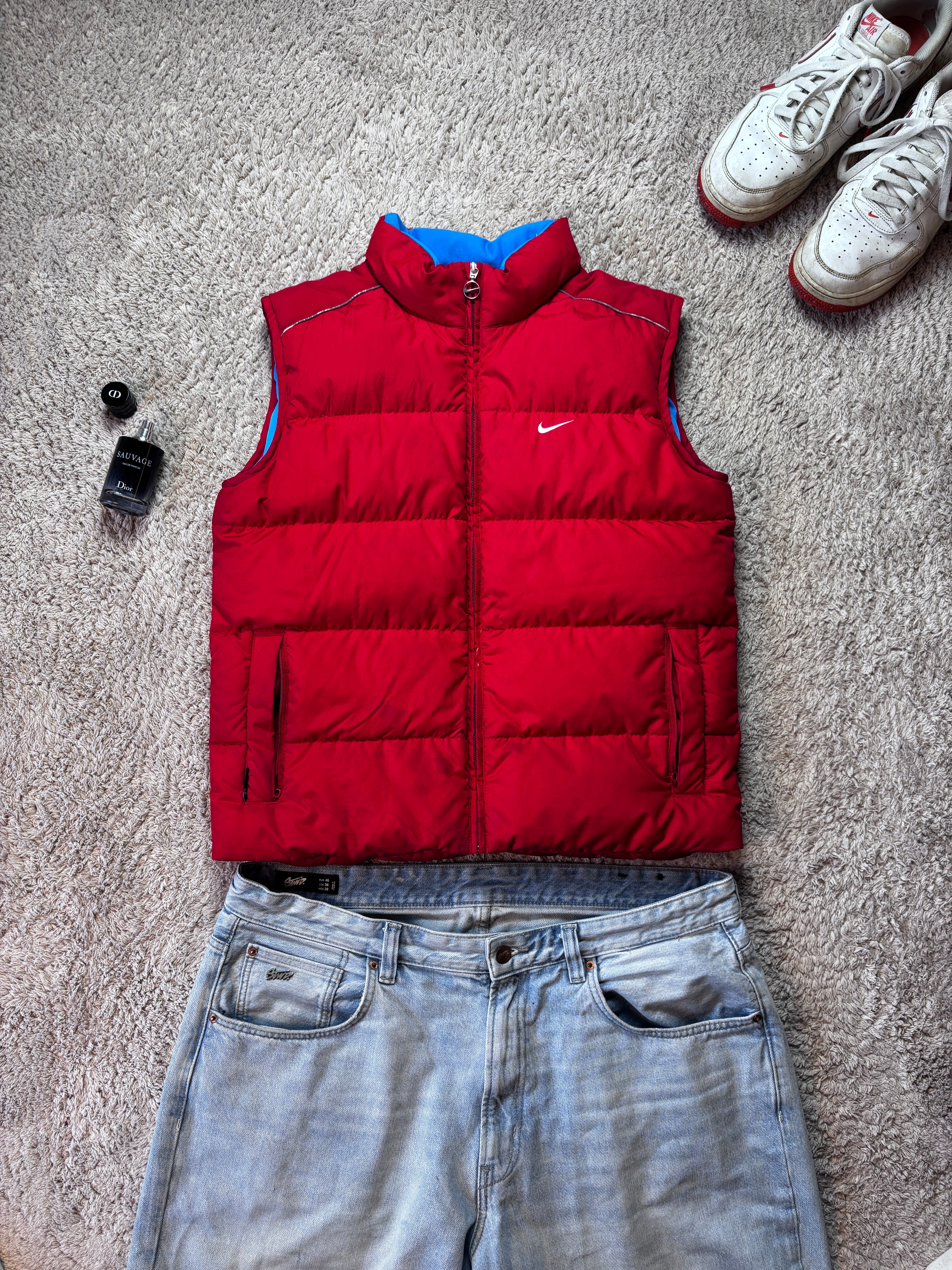 Nike Vintage Puffer Vest Red/Blue