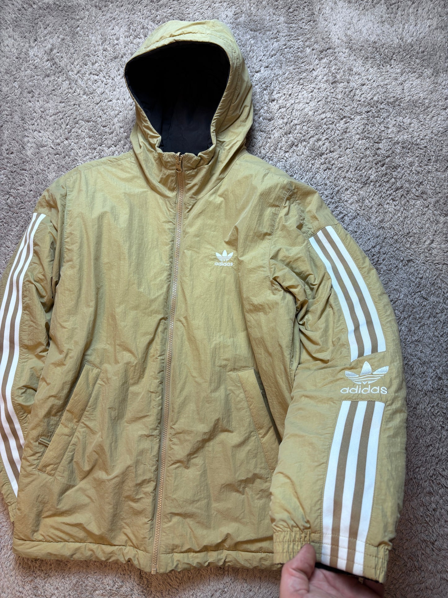 Adidas Vintage Wendejacke Beige/Schwarz